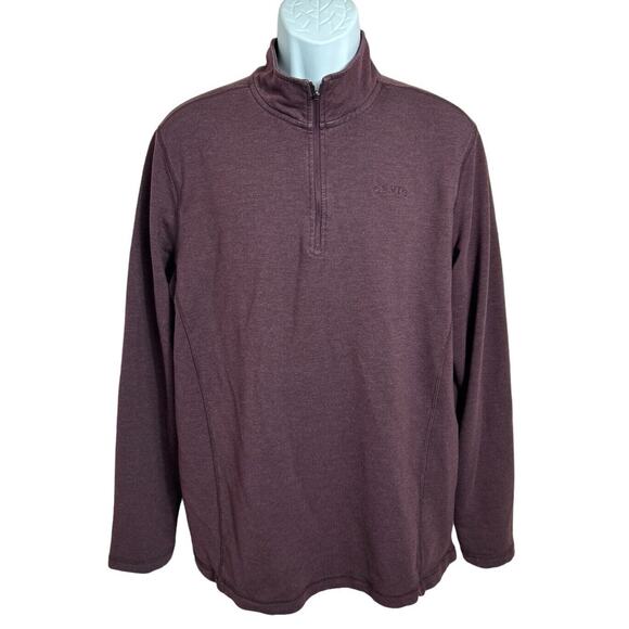 Men's Orvis 1/4 Zip Sz XL Burgundy Pull-Over French Terry Long-Sleeve Outdoors - Picture 2 of 7